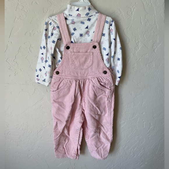 Vintage toddler overalls outfit corduroy bears - Picture 1 of 4